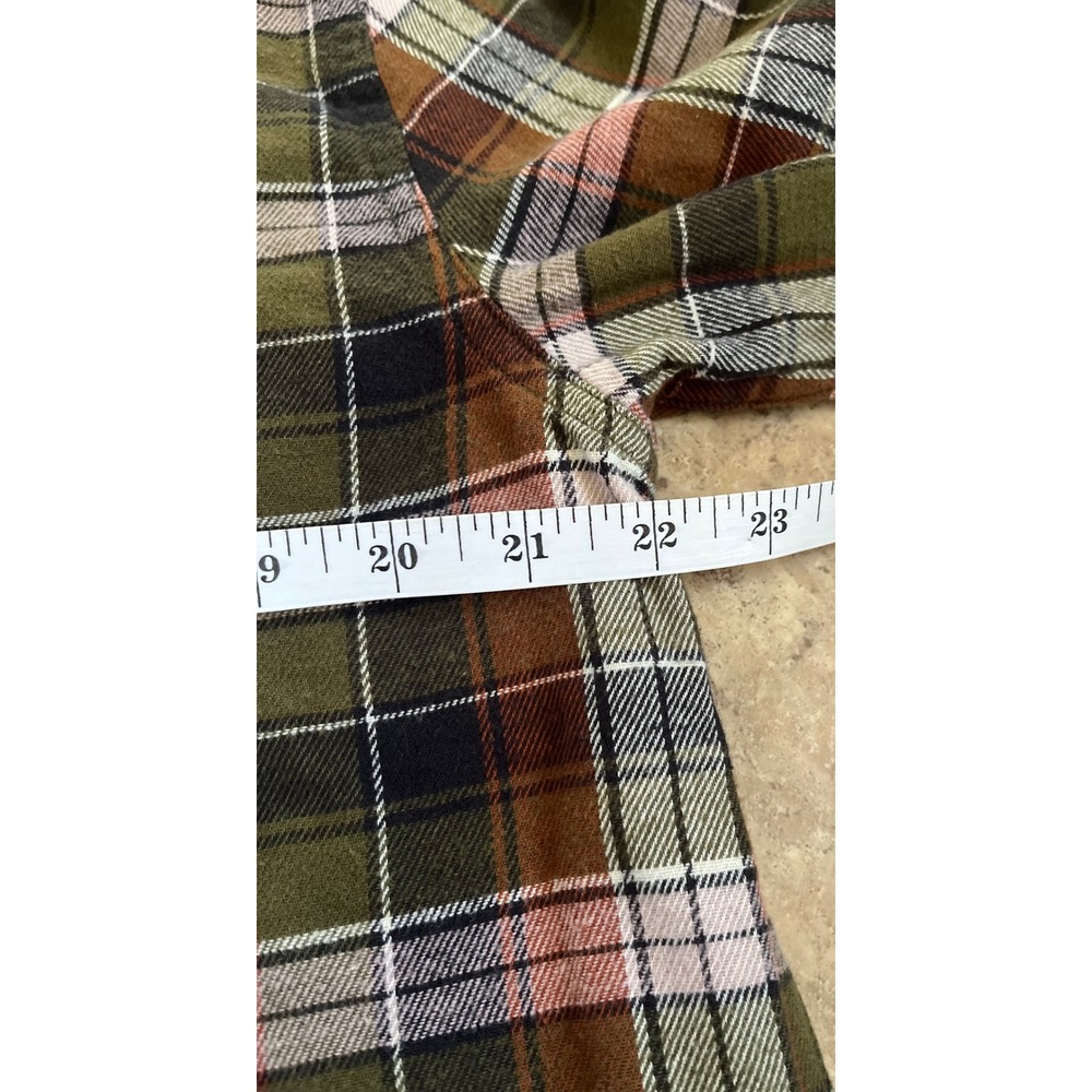 Carbon 2 Cobalt Mens‎ Plaid Flannel Button Down Shirt Green Brown Pink 133691 M - Picture 6 of 8